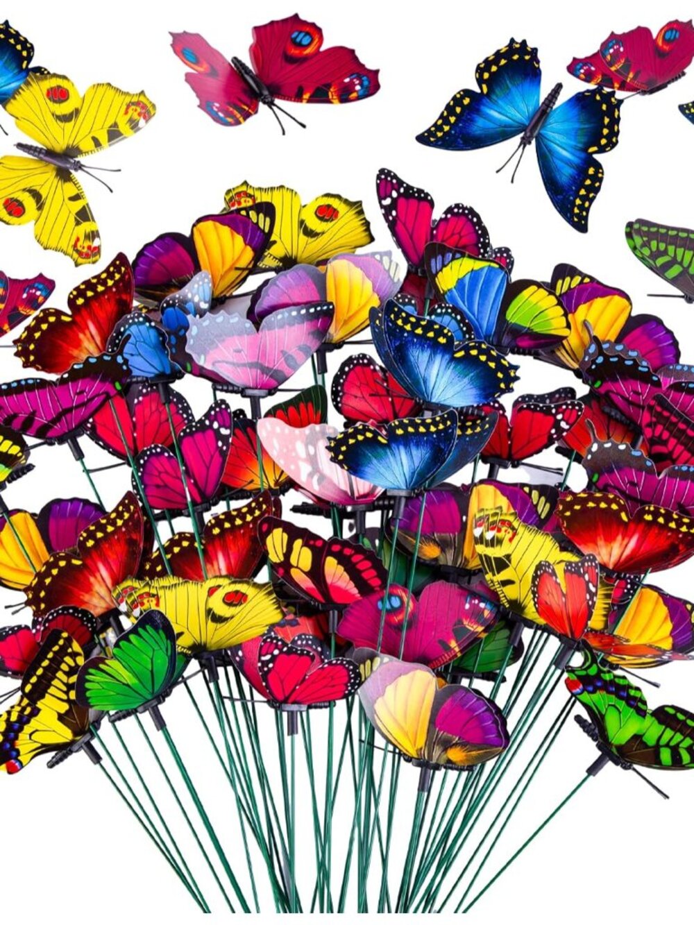 50 PCS Butterfly Garden Decorations, 11.8 Inch Butterfly Stakes